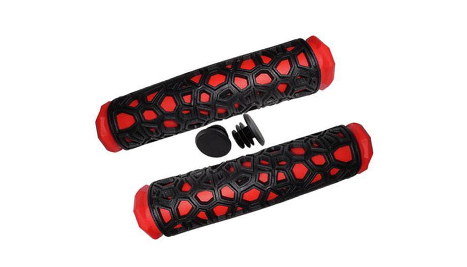 Manopla MTB 106 Comprimento 130mm Preto Com Vermelho