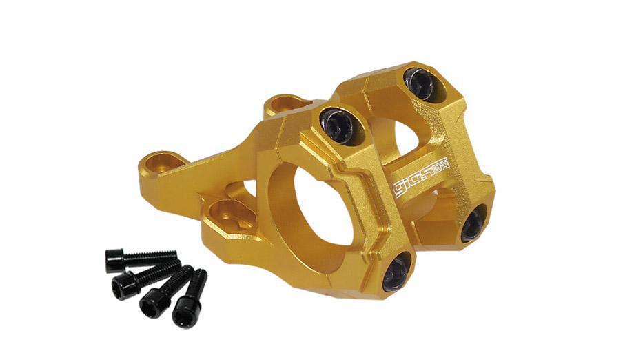 Suporte Guidão Giosbr Alumínio CNC BOXER-01 47mm Para Guidão 31.8mm Dourado