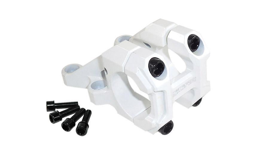 Suporte Guidão Giosbr Alumínio CNC BOXER-02 50mm Para Guidão 31.8mm Branco