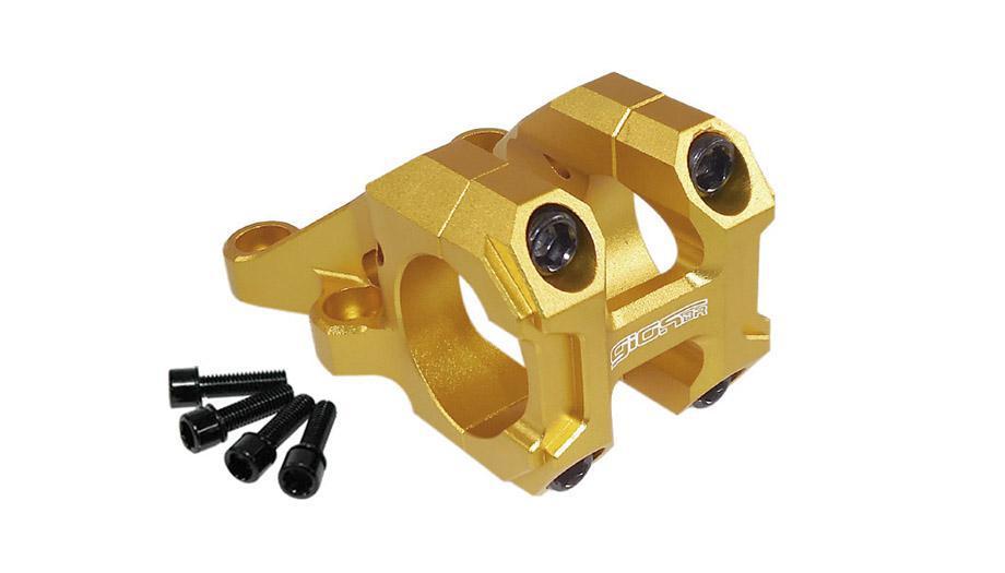 Suporte Guidão Giosbr Alumínio CNC BOXER-02 50mm Para Guidão 31.8mm Dourado