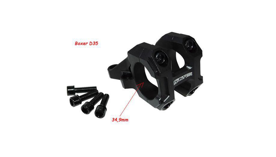 Suporte Guidão Giosbr Alumínio CNC BOXER-02 D35 50mm Para Guidão 31.8mm Preto