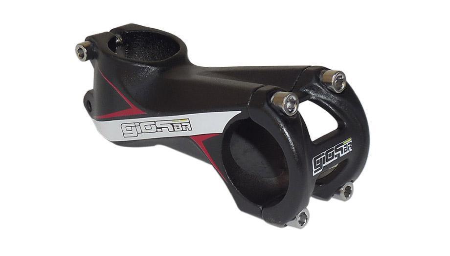 Suporte Guidão Giosbr Alumínio GI-501 80mm Ahead Over Para Guidão 31.8mm Preto Adesivo Vermelho